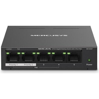 Mercusys MS105GP (5 ports), Switch réseau, Noir Mercusys MS105GP (5 ports), Switch réseau, Noir