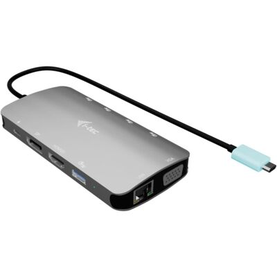 i-tec USB-C Metal Nano 3x Display DP HDMI VGA Docking Station LAN Power Delivery 100W (USB-C, 9 ports), Station d’accueil + hub USB, Argent i-tec USB-C Metal Nano 3x Display DP HDMI VGA Docking Station LAN Power Delivery 100W (USB-C, 9 ports), Station d’accueil + hub USB, Argent