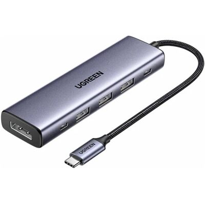 Ugreen Hub 5 en 1 (USB-C, 5 ports), Station d’accueil + hub USB, Argent Ugreen Hub 5 en 1 (USB-C, 5 ports), Station d’accueil + hub USB, Argent