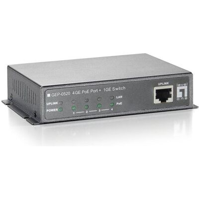 LevelOne Level One GEP-0520 : Commutateur PoE 5 ports Gb (5 ports), Switch réseau, Noir LevelOne Level One GEP-0520 : Commutateur PoE 5 ports Gb (5 ports), Switch réseau, Noir