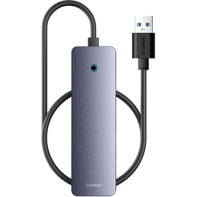 Baseus Hub 4in1 UltraJoy Lite 50cm USB-A vers 4x USB 3.0 + USB-C 5V (gris) (USB-A, 4 ports), Station d’accueil + hub USB, Gris Baseus Hub 4in1 UltraJoy Lite 50cm USB-A vers 4x USB 3.0 + USB-C 5V (gris) (USB-A, 4 ports), Station d’accueil + hub USB, Gris