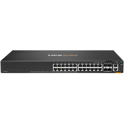 Aruba HPE Networking CX 6200F 24G 4SFP+ Commutateur (24 ports), Switch réseau, Noir Aruba HPE Networking CX 6200F 24G 4SFP+ Commutateur (24 ports), Switch réseau, Noir