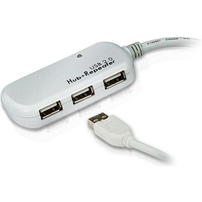 Aten UE2120H 4-Port USB2.0 Extender Hub 12m Weiss (USB-A, 4 ports), Station d’accueil + hub USB, Blanc Aten UE2120H 4-Port USB2.0 Extender Hub 12m Weiss (USB-A, 4 ports), Station d’accueil + hub USB, Blanc