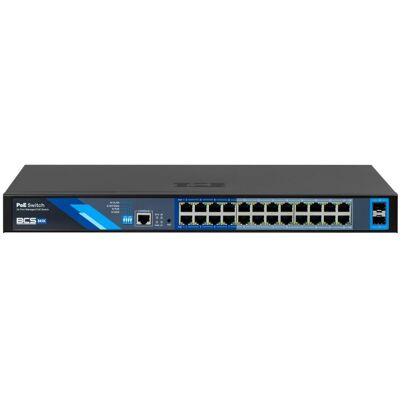 BCS BCS-B-SP24G-2SFP-M Managed PoE Switch 24 Ports 1Gbps mit exPoE-Technologie (24 ports), Switch réseau, Noir BCS BCS-B-SP24G-2SFP-M Managed PoE Switch 24 Ports 1Gbps mit exPoE-Technologie (24 ports), Switch réseau, Noir