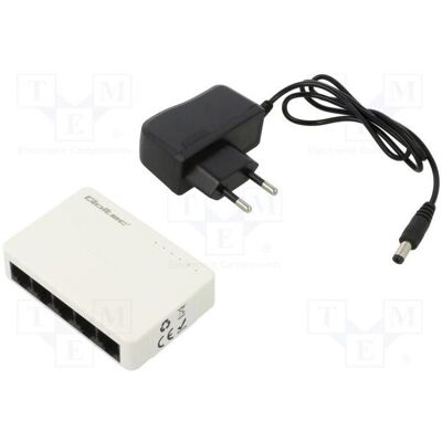 Qoltec Netzwerk Switch 5x RJ45 Port 100Mbps LAN (5 ports), Switch réseau, Blanc Qoltec Netzwerk Switch 5x RJ45 Port 100Mbps LAN (5 ports), Switch réseau, Blanc