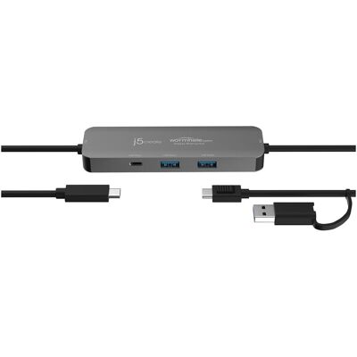 j5Create JCH462-N, USB 3.2 Gen 1 (3.1 Gen 1) Type-A + Type-C, USB 3.2 Gen 1 (3.1 Gen 1) Type-A, USB (USB-A, USB-C, 3 ports), Station d’accueil + hub USB, Gris j5Create JCH462-N, USB 3.2 Gen 1 (3.1 Gen 1) Type-A + Type-C, USB 3.2 Gen 1 (3.1 Gen 1) Type-A, USB (USB-A, USB-C, 3 ports), Station d’accueil + hub USB, Gris