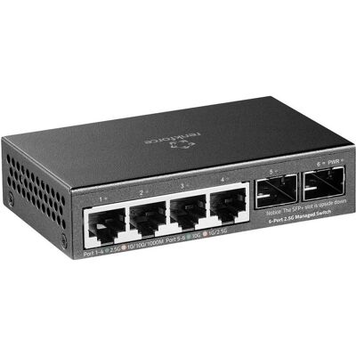 SpeaKa Professional SP-14578356 Commutateur réseau RF-WMS-100G, 6 ports, 10 Gbit/s (6 ports), Switch réseau, Noir SpeaKa Professional SP-14578356 Commutateur réseau RF-WMS-100G, 6 ports, 10 Gbit/s (6 ports), Switch réseau, Noir