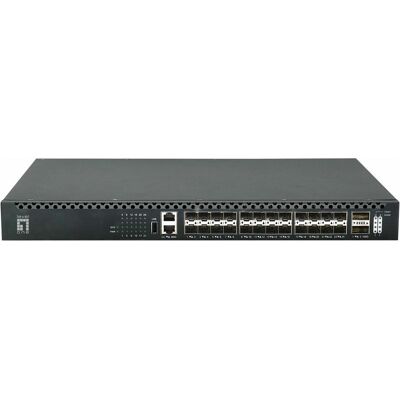 LevelOne Commutateur 26x GE XQS-3126 2x40/100GbE 19" 185W 24xPoE (26 ports), Switch réseau, Noir LevelOne Commutateur 26x GE XQS-3126 2x40/100GbE 19" 185W 24xPoE (26 ports), Switch réseau, Noir