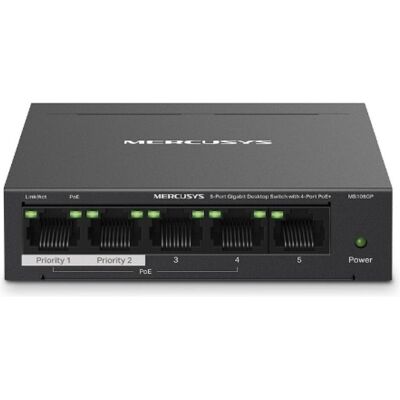 Mercusys MS105GP (5 ports), Switch réseau, Noir Mercusys MS105GP (5 ports), Switch réseau, Noir