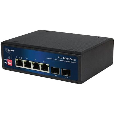 Allnet Switch industriel non géré Layer2 6 ports GbE &bull 4x GbE &bull 2x SFP &bull Sans ventilateur, IP4 (6 ports), Switch réseau, Argent Allnet Switch industriel non géré Layer2 6 ports GbE &bull 4x GbE &bull 2x SFP &bull Sans ventilateur, IP4 (6 ports), Switch réseau, Argent