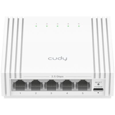 Cudy Commutateur facile à gérer à 5 ports 2,5 G avec alimentation via USB-C, HS105U 1.0 (5 ports), Switch réseau, Blanc Cudy Commutateur facile à gérer à 5 ports 2,5 G avec alimentation via USB-C, HS105U 1.0 (5 ports), Switch réseau, Blanc