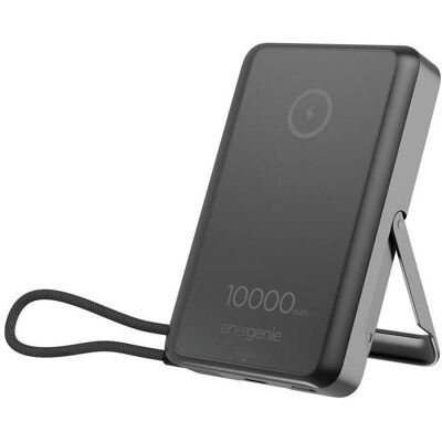 Gembird Bezprzewodowy powerbank magnetyczny 15 W ze zintegrowaną podstawką, 10000 mAh, czarny (10000 mAh, 20 W), Chargeur de secours, Noir Gembird Bezprzewodowy powerbank magnetyczny 15 W ze zintegrowaną podstawką, 10000 mAh, czarny (10000 mAh, 20 W), Chargeur de secours, Noir
