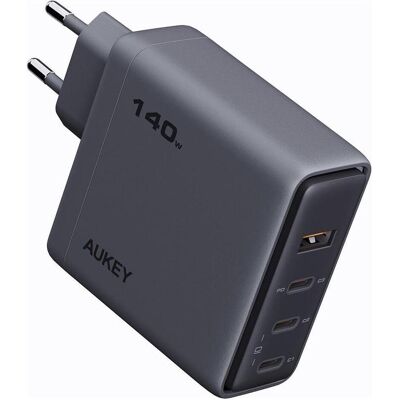 Aukey Comet Mix (140 W, 4 ports), Chargeur USB, Gris, Noir Aukey Comet Mix (140 W, 4 ports), Chargeur USB, Gris, Noir