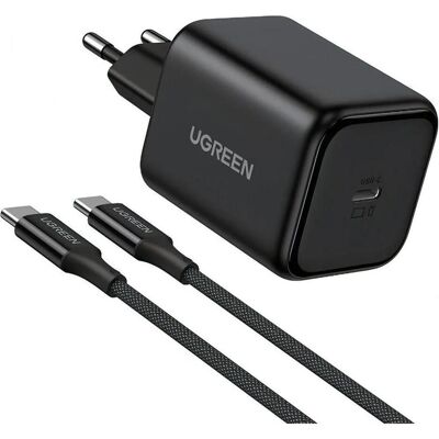 Ugreen - Wall Charger X524 (65054) - USB-C, GaN, Fast Charge, 45W - Black (45 W), Chargeur USB, Noir Ugreen - Wall Charger X524 (65054) - USB-C, GaN, Fast Charge, 45W - Black (45 W), Chargeur USB, Noir