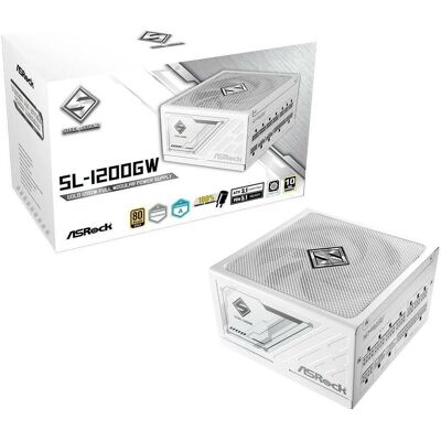 ASRock Netzteil Steel Legend SL-1200GW 1200 W White (1200 W), Alimentation PC, Blanc ASRock Netzteil Steel Legend SL-1200GW 1200 W White (1200 W), Alimentation PC, Blanc