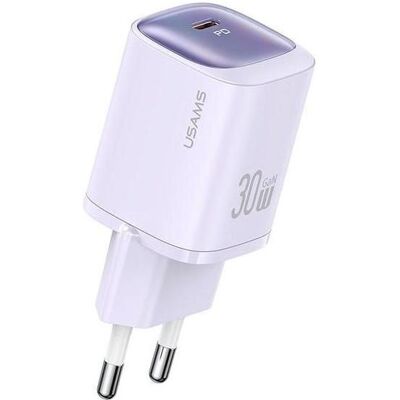 Usams Ład. siec. CC251 30W GaN USB-C Fast Charging HC Series fioletowy/purple CC251TC03 (30 W, 1 portion), Chargeur USB, Violet Usams Ład. siec. CC251 30W GaN USB-C Fast Charging HC Series fioletowy/purple CC251TC03 (30 W, 1 portion), Chargeur USB, Violet