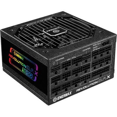 Enermax Revolution D.F. X ARGB ATX3.0 PCI-e 5.0 Compact PC Power Supply 1650W 80Plus Gold Full Module 2x (1650 W), Alimentation PC, Noir Enermax Revolution D.F. X ARGB ATX3.0 PCI-e 5.0 Compact PC Power Supply 1650W 80Plus Gold Full Module 2x (1650 W), Alimentation PC, Noir