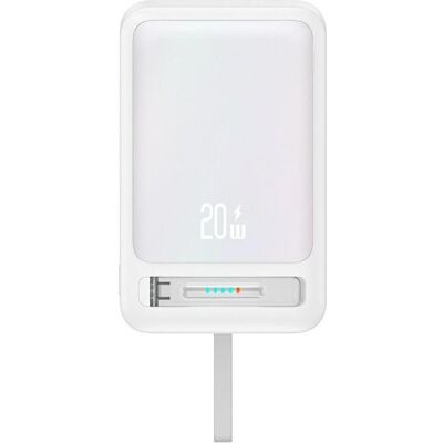 Usams Powerbank XM Series CD219 10000mAh Magnetic Wireless biały (10000 mAh, 22.50 W, 22.50 Wh), Chargeur de secours, Blanc Usams Powerbank XM Series CD219 10000mAh Magnetic Wireless biały (10000 mAh, 22.50 W, 22.50 Wh), Chargeur de secours, Blanc