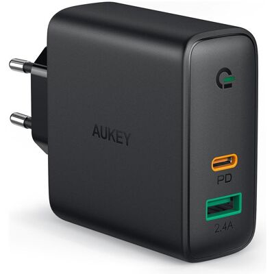 Aukey PA-D3 (60 W, 2 ports), Chargeur USB, Noir Aukey PA-D3 (60 W, 2 ports), Chargeur USB, Noir