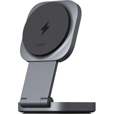 Aukey MagFusion (15 W), Chargeur sans fil, Gris, Argent Aukey MagFusion (15 W), Chargeur sans fil, Gris, Argent