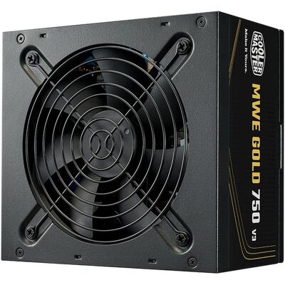 Cooler Master MWE Gold V3 ATX 3.1 Non-Modular Series (750 W), Alimentation PC, Noir Cooler Master MWE Gold V3 ATX 3.1 Non-Modular Series (750 W), Alimentation PC, Noir