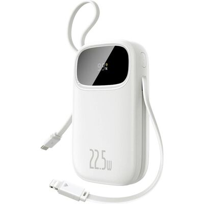 Baseus Batterie externe EnerFill FC31 10 000 mAh 22,5 W (10000 mAh, 22.50 W, 73 Wh), Chargeur de secours, Blanc Baseus Batterie externe EnerFill FC31 10 000 mAh 22,5 W (10000 mAh, 22.50 W, 73 Wh), Chargeur de secours, Blanc