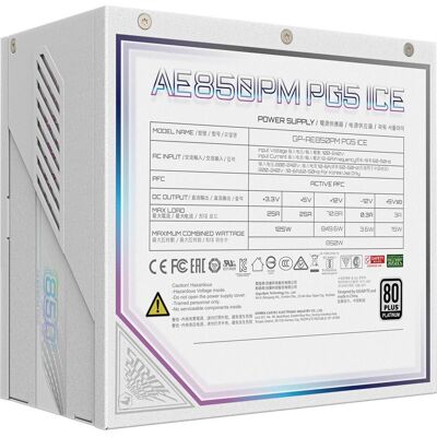 Gigabyte AORUS 850W PLATINUM F/M P850W ICE (850 W), Alimentation PC, Blanc Gigabyte AORUS 850W PLATINUM F/M P850W ICE (850 W), Alimentation PC, Blanc
