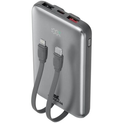 Rivacase Rivapower VA2611 (10000 mAh, 30 W, 38.50 Wh), Chargeur de secours, Noir, Argent, Gris Rivacase Rivapower VA2611 (10000 mAh, 30 W, 38.50 Wh), Chargeur de secours, Noir, Argent, Gris