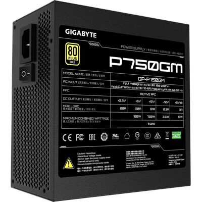 Gigabyte P750GM (750 W), Alimentation PC, Noir Gigabyte P750GM (750 W), Alimentation PC, Noir