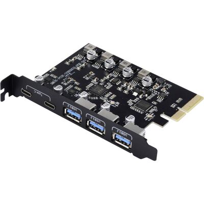 Carte contrôleur USB Renkforce RF-6613196 - 5 Ports USB 3.1 & USB-C Carte contrôleur USB Renkforce RF-6613196 - 5 Ports USB 3.1 & USB-C