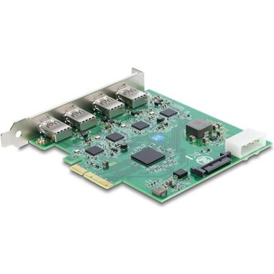 Delock Carte PCI-E x4 vers 4 ports USB-A 5 Gbps double canal, Contrôleur SATA Delock Carte PCI-E x4 vers 4 ports USB-A 5 Gbps double canal, Contrôleur SATA