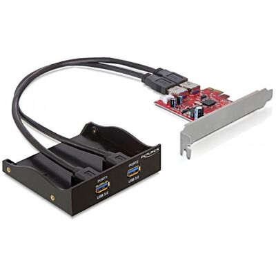 Delock Panneau avant USB 3.0, 2 ports, carte PCI Express incluse, Contrôleur SATA Delock Panneau avant USB 3.0, 2 ports, carte PCI Express incluse, Contrôleur SATA
