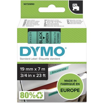 Dymo Ruban d'étiquetage, S0720890 Bande standard (1.90 cm, Vert) Dymo Ruban d'étiquetage, S0720890 Bande standard (1.90 cm, Vert)