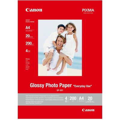 Canon Gp-501 (200 g/m², A4, 20 pcs), Papier photo, Blanc Canon Gp-501 (200 g/m², A4, 20 pcs), Papier photo, Blanc
