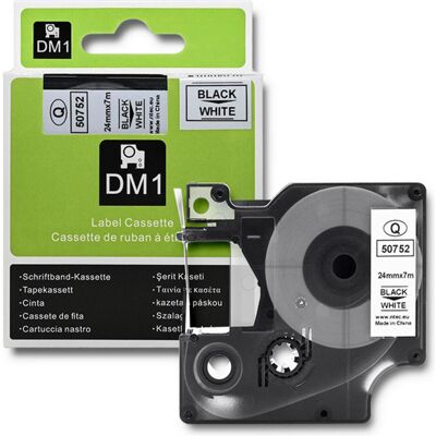 Qoltec, Ruban d'étiquetage, Ruban pour DYMO D1 53713, 53718 24 mm x 7 m Blanc / Impression noire (2.40 cm, Noir, Blanc) Qoltec, Ruban d'étiquetage, Ruban pour DYMO D1 53713, 53718 24 mm x 7 m Blanc / Impression noire (2.40 cm, Noir, Blanc)