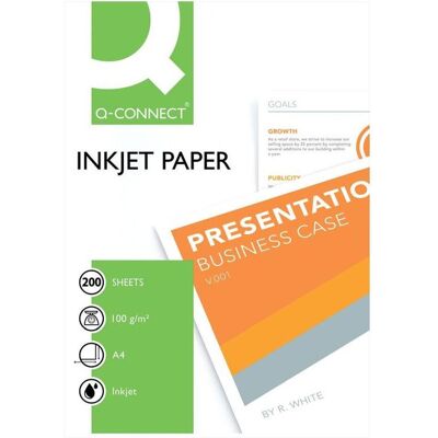 Papier d'impression Q-Connect KF01553 - A4, 200 feuilles Papier d'impression Q-Connect KF01553 - A4, 200 feuilles