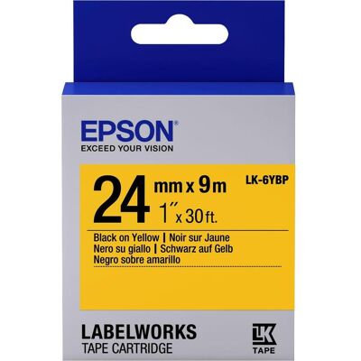 Epson Ruban d'étiquetage, Label Cassette Lk-6ybp (2.40 cm, Jaune, Noir) Epson Ruban d'étiquetage, Label Cassette Lk-6ybp (2.40 cm, Jaune, Noir)