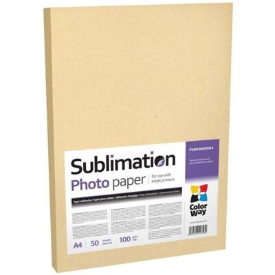 Colorway Office supplies PSM100050A4 100 g/m² A4 A4 Photo Paper sublimation 50 pcs. (100 g/m², A4, 50 pcs), Papier photo, Blanc Colorway Office supplies PSM100050A4 100 g/m² A4 A4 Photo Paper sublimation 50 pcs. (100 g/m², A4, 50 pcs), Papier photo, Blanc