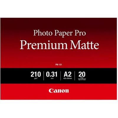 Canon PM-101, papier photo Premium Matte (210 g/m², A2, 20 pcs), Papier photo, Blanc Canon PM-101, papier photo Premium Matte (210 g/m², A2, 20 pcs), Papier photo, Blanc