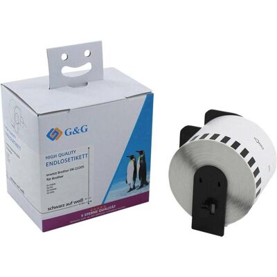 G&G 14985 - Étiquettes Brother DK-22205 - 62mm x 30.48m G&G 14985 - Étiquettes Brother DK-22205 - 62mm x 30.48m