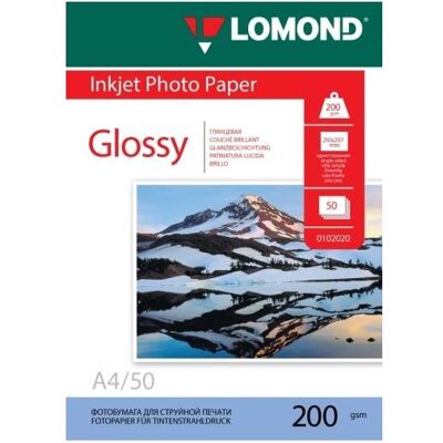Lomond Photo Inkjet Paper Glossy 200 g/m2 A4, 50 sheets (200 g/m², A4, 50 pcs), Papier photo Lomond Photo Inkjet Paper Glossy 200 g/m2 A4, 50 sheets (200 g/m², A4, 50 pcs), Papier photo