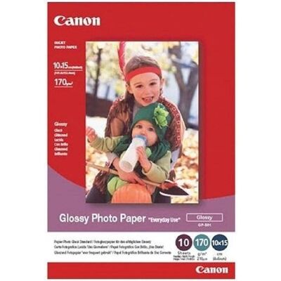 Canon Glossy Photo (170 g/m², 10 x 15 cm, 10 pcs), Papier photo, Blanc Canon Glossy Photo (170 g/m², 10 x 15 cm, 10 pcs), Papier photo, Blanc
