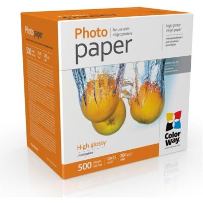 Colorway Papier photo PG2605004R Glossy, blanc, 10 x 15 cm, 260 g/m (260 g/m², 10 x 15 cm, 8 pcs), Papier photo, Blanc Colorway Papier photo PG2605004R Glossy, blanc, 10 x 15 cm, 260 g/m (260 g/m², 10 x 15 cm, 8 pcs), Papier photo, Blanc