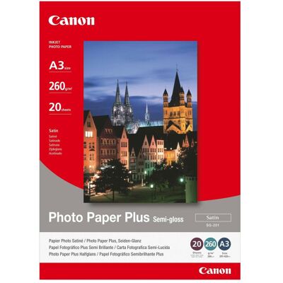 Canon SG-201 Plus Semi-Gloss (260 g/m², A3, 20 pcs), Papier photo, Blanc Canon SG-201 Plus Semi-Gloss (260 g/m², A3, 20 pcs), Papier photo, Blanc
