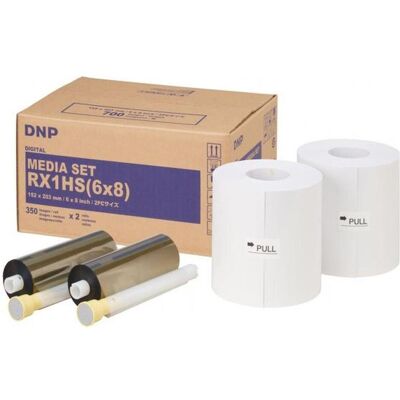 DNP Papier DSRX1HS-6X8 2 rouleaux de 350 pcs. 15x20 pour DS-RX1HS (15 x 20 cm), Papier photo, Blanc DNP Papier DSRX1HS-6X8 2 rouleaux de 350 pcs. 15x20 pour DS-RX1HS (15 x 20 cm), Papier photo, Blanc