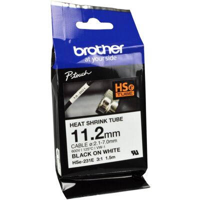 Brother Ruban d'étiquetage, Tube thermorétractable (1.12 cm, Blanc, Noir) Brother Ruban d'étiquetage, Tube thermorétractable (1.12 cm, Blanc, Noir)