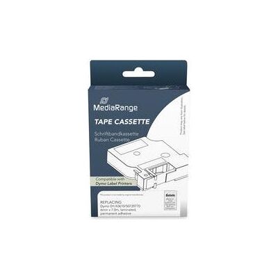 MediaRange, Ruban d'étiquetage, Ruban d'étiquetage Dymo D1/43610/S0720770 6 mm x 7 m noir et blanc (0.60 cm, Noir, Noir) MediaRange, Ruban d'étiquetage, Ruban d'étiquetage Dymo D1/43610/S0720770 6 mm x 7 m noir et blanc (0.60 cm, Noir, Noir)