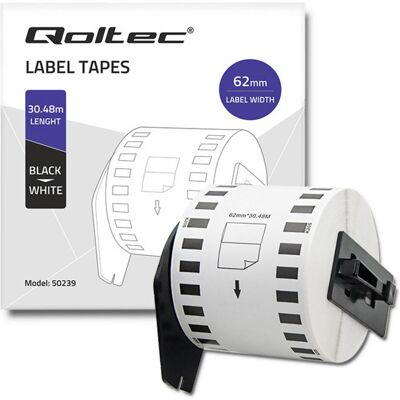 Qoltec, Rouleau d’étiquettes, Ruban adhésif pour BROTHER DK-22205 62 mm x 30,48 m Baltas (62 mm) Qoltec, Rouleau d’étiquettes, Ruban adhésif pour BROTHER DK-22205 62 mm x 30,48 m Baltas (62 mm)