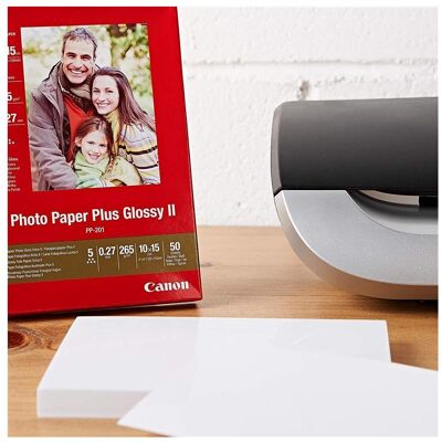 Canon PP-201 Plus II (260 g/m², 10 x 15 cm, 50 pcs), Papier photo, Blanc Canon PP-201 Plus II (260 g/m², 10 x 15 cm, 50 pcs), Papier photo, Blanc