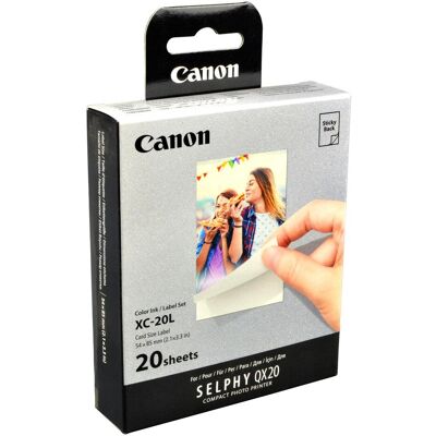 Canon XC-20L (90 g/m², 5,5 x 8,5 cm, 20 pcs), Papier photo, Multicolore, Blanc Canon XC-20L (90 g/m², 5,5 x 8,5 cm, 20 pcs), Papier photo, Multicolore, Blanc